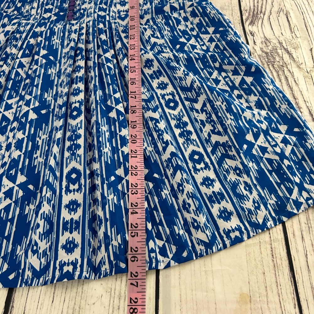 Roaman's Blue White‎ Geometric Tribal Print Sleeveless Tunic Top 14W Flowy - Picture 8 of 8